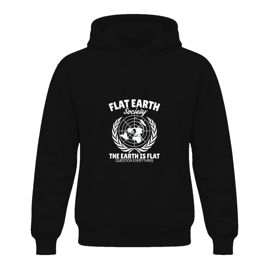 Hoodie — Flat earth society — الأمام — أسود
