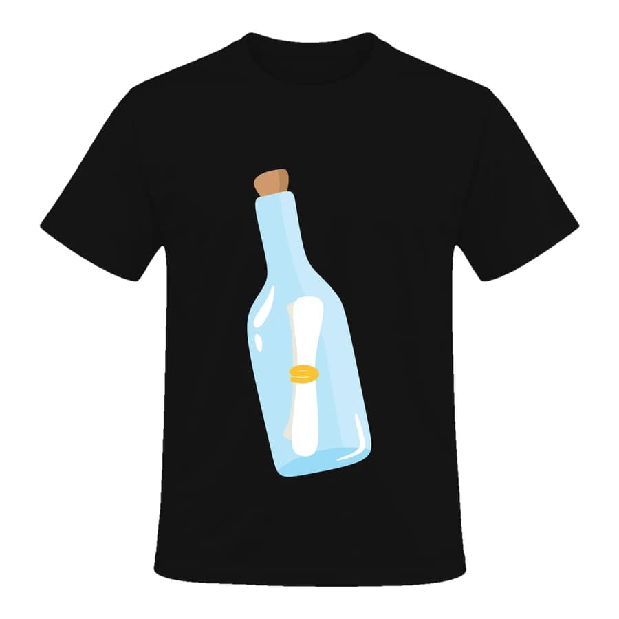 T-shirt — Bottle — الأمام — أسود