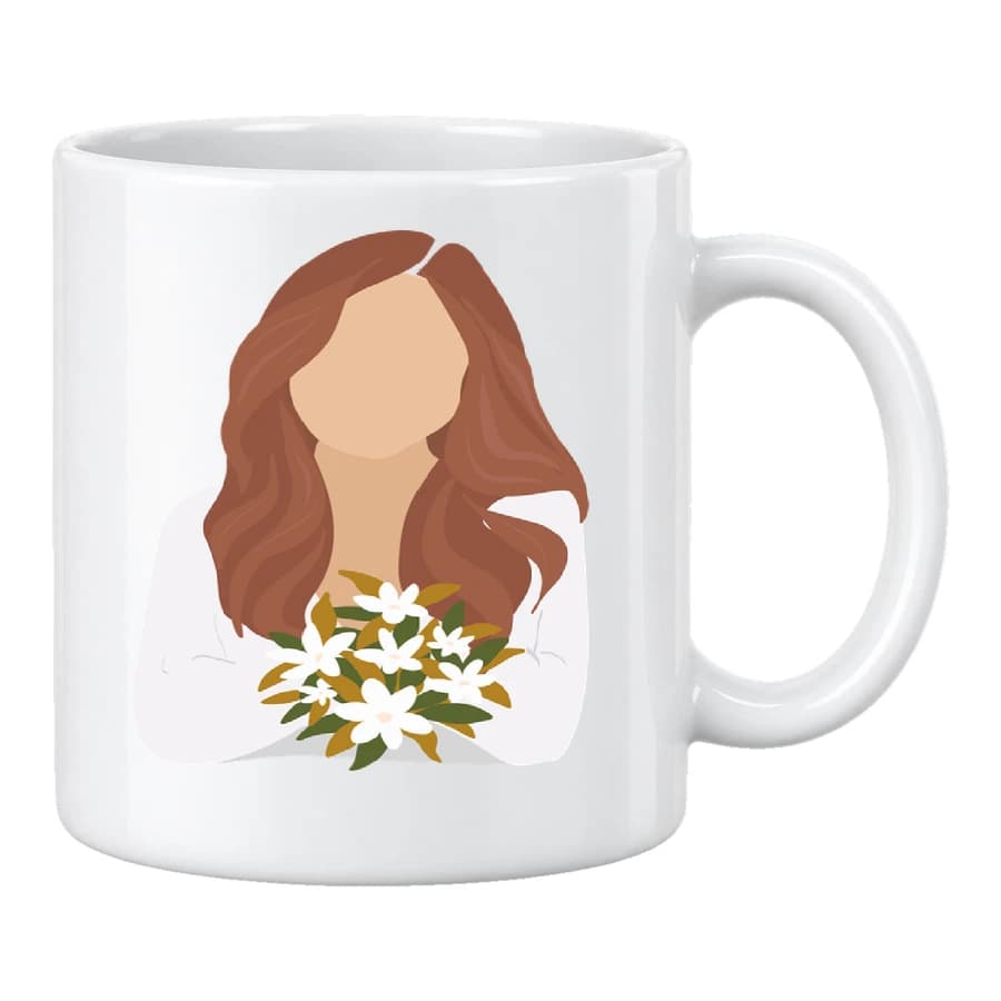 Mug — Portrait · Ligne douce — Devant — Blanc